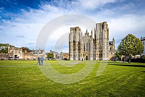 View of Wells Cathedral is in Wells, Somerset, England