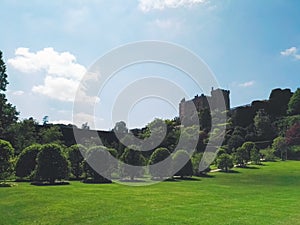 View of a welsh castle and Gardens