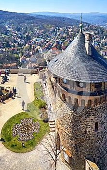 View from Wernigerode Castle to the city in the Harz Mountains. Germany