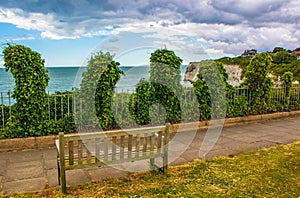 View from West Cliff promenade Broadstairs Kent coast England