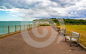 View of West Cliff promenade Broadstairs Kent coast England