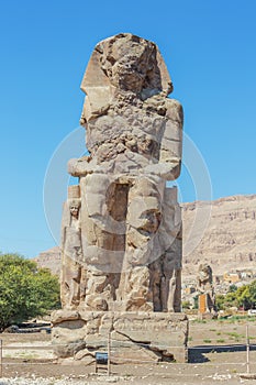 View of the west Colossus of Memnon