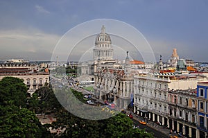 View of the west side of Havana's Parque Central, Cuba photo