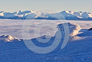 View at West Tatras main mountain ridge from Nizke Tatry