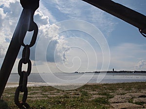 View on West-Terschelling harbor and Dellewalbaai photo