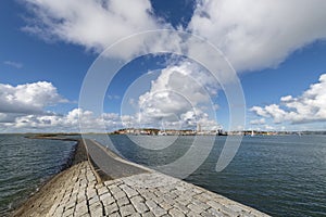 View of West Terschelling from harbour pier