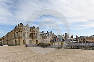 View of the west wing of the French royal residence at Versailles, where is the King Louis Philippe Battle Gallery