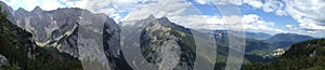 View at Wetterstein mountain range with Zugspitze