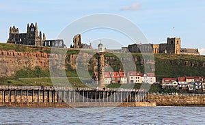 A view of Whitby Abbey and St Mary's Church