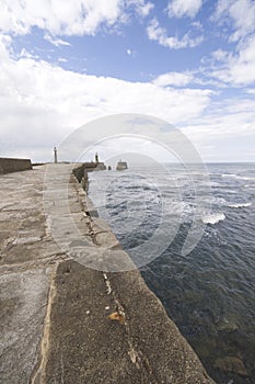View from Whitby harbour sea wall