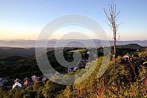 View from White Carpathians on Vrsatec village