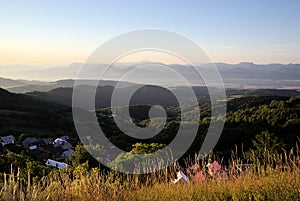 View from White Carpathians on Vrsatec village