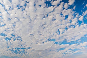 View of white clouds in the blue sky - cloudscape, daylight