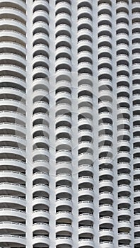 View of white hotel balcony