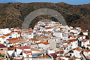 View of the white village, Moclinejo, Spain.