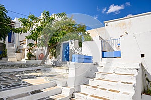 Ttypical Greek architecture in Lefkes village on Paros Island, Cyclades, Greece photo