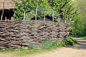 View of wicker fence.