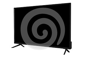 View of widescreen internet tv monitor isolated on white background