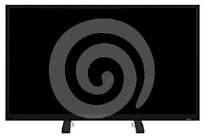 View of widescreen internet tv monitor isolated on white background