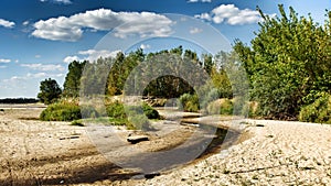 View on wild Vistula riverside in Jozefow near Warsaw in Poland. photo