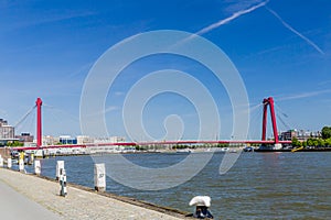 view of willems bridge in Rotterdam