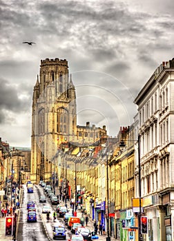 View of The Wills Memorial Building with Park Street in Bristol