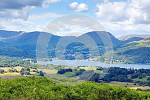 View of Windermere Lake District National Park England uk