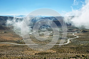 View of winding road known as Cuesta de Lipan photo