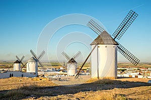 View at the Windmills in area of Campo de Criptana, Spain