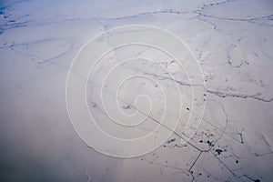 view from the window of the aircraft to Siberia in Russia