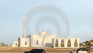 View from the window of Al Bidya Mosque in the suburbs of the Sharjah city, United Arab Emirates