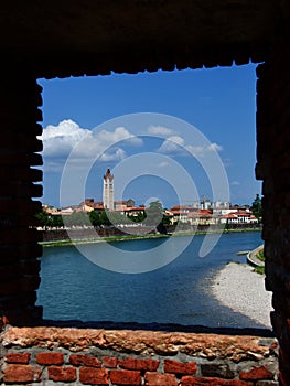 View from the window of Castelvecchio in Verona, Italy
