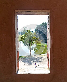 View from the window of Medieval castle