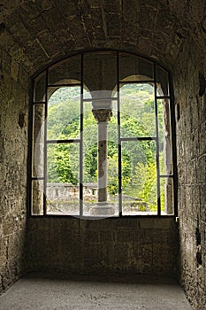 View from the window in a medieval castle