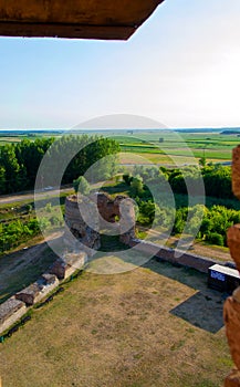 View from the window of the medieval fortress on the plain