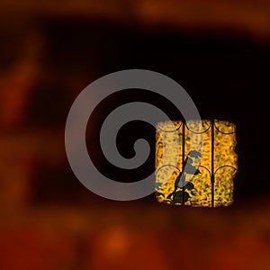 View through window in the old abandoned building