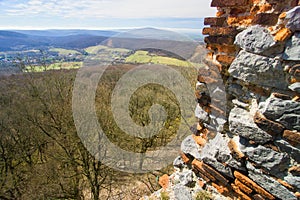 View from window of Pajstun castle ruins on Zahorie region near Stupava town