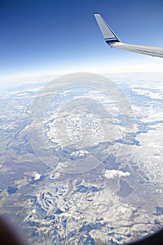 View from window of the plane above LAS VEGAS