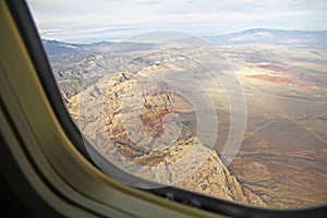 View from window of the plane above LAS VEGAS
