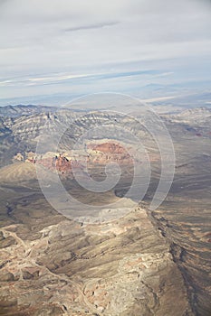 View from window of the plane above LAS VEGAS