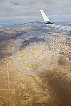 View from window of the plane above LAS VEGAS