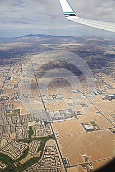 View from window of the plane above LAS VEGAS