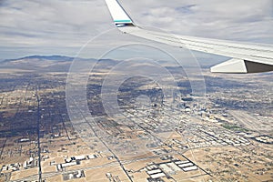 View from window of the plane above LAS VEGAS