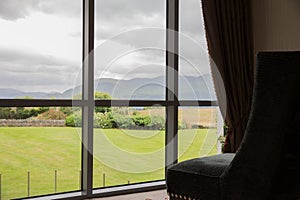 View from window to lanscape at country house