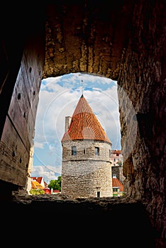 View from window in tower, tallinn