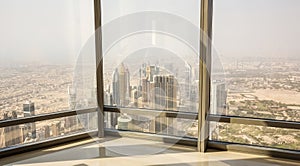 View from the windows of Burj Khalifa
