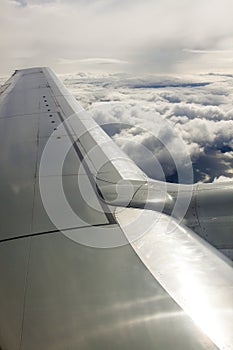 View from Windowseat over the Wing of Airline Jet