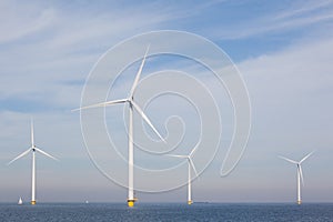 View of windpark in the Dutch Noordoostpolder, Flevoland