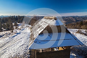 Pohľad na zimnú krajinu na severe Slovenska
