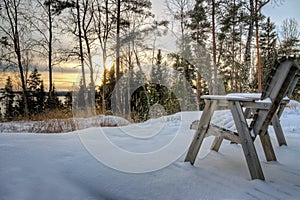 View at wintry landscape photo